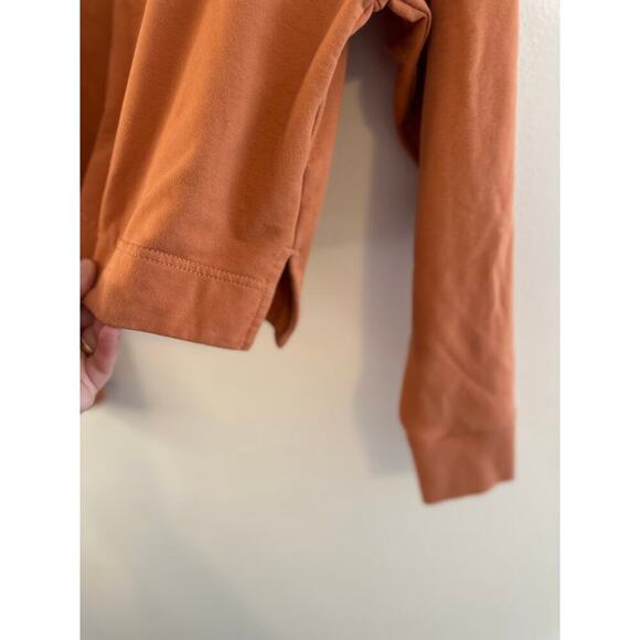 Athleta Preppy Sweatshirt Retroterry Polo Crop Orange Athleisure Relaxed XS - Picture 8 of 9